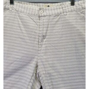 Sperry Shorts Mens 38 Gray White Stripe Woven Bermuda Preppy Beach Casual‎